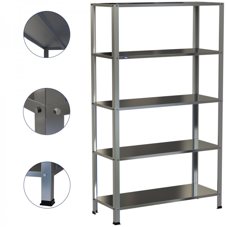 Estante Armário Prateleira Inox 5 Bandejas 400 X 1000 Aisa